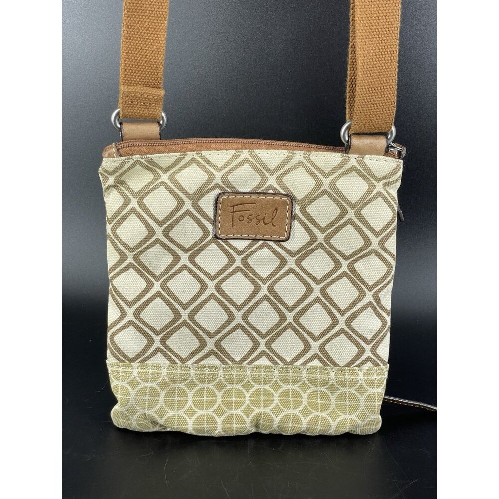 Fossil Adjustable Crossbody Bag Boho Green Geo